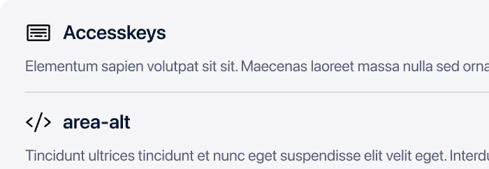 Accessibility statement dropdown menu